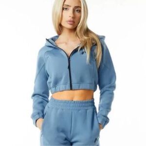 Alphalete ELMTS Full Zip Cropped Hoodie Jacket & Jogger set